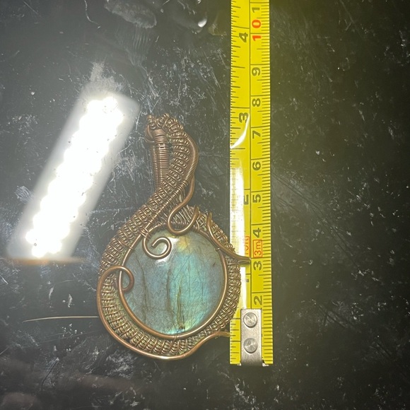 Handmade Copper Wire Wrapped Labradorite Pendant, Gemstone Necklace, Jewellery - Picture 5 of 5